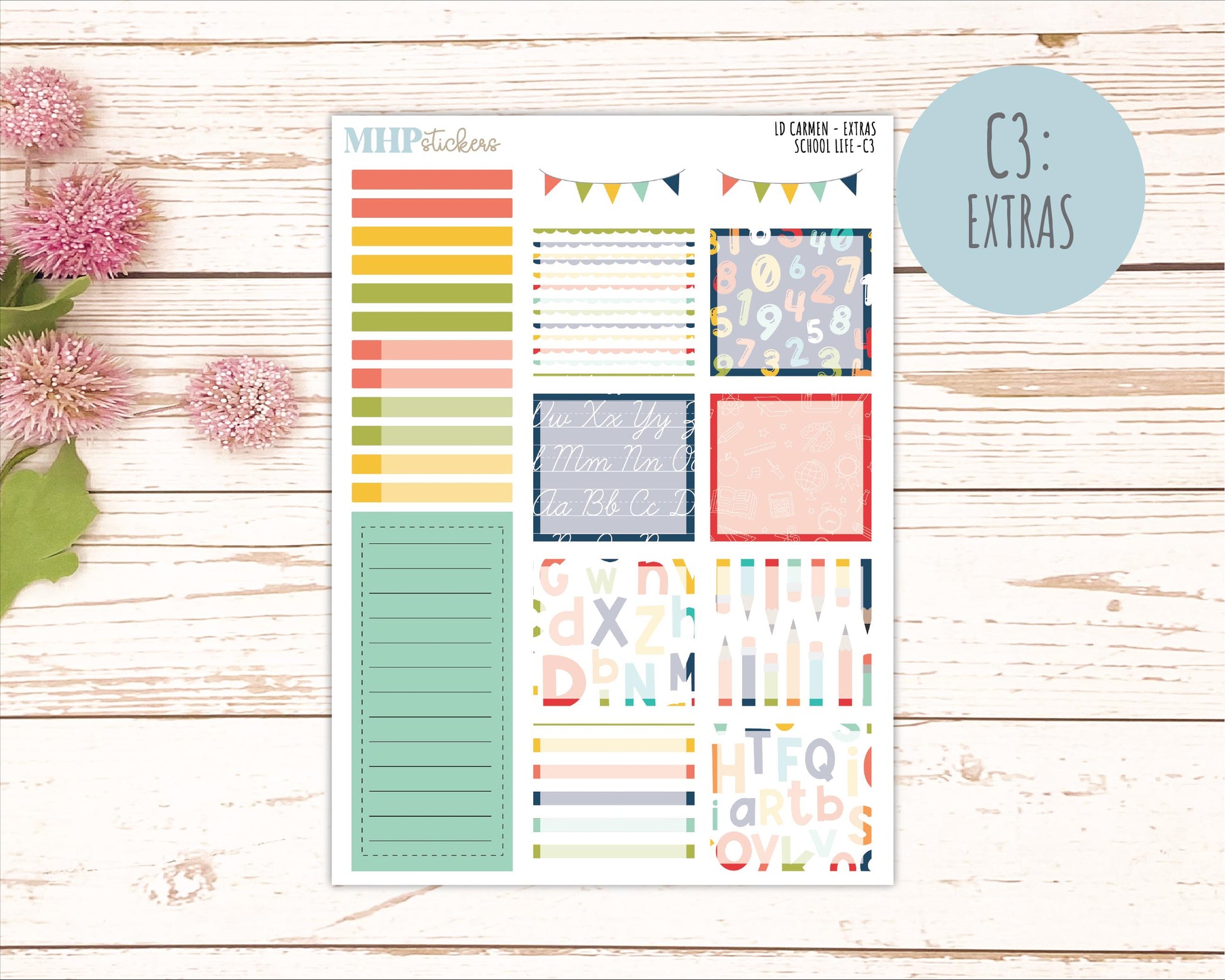 AUGUST & SEPTEMBER 2026 Stickers for The Carmen Laurel Denise Planner "School Life" || C