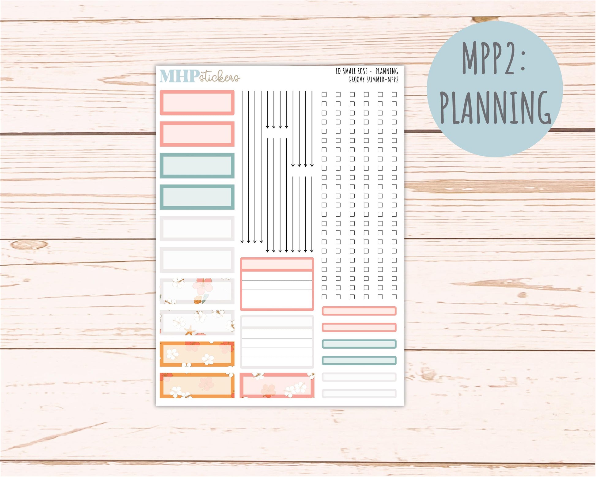AUGUST 2026 Stickers for The Small Rose Laurel Denise Planner. "Groovy Summer" || MPP