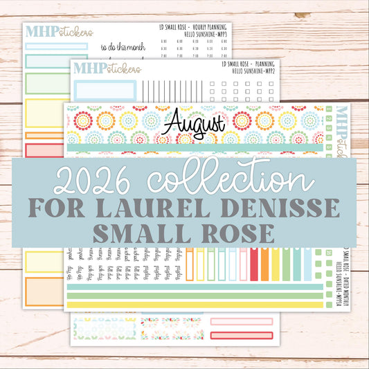 AUGUST 2026 Stickers for The Small Rose Laurel Denise Planner. "Hello Sunshine" || MPP