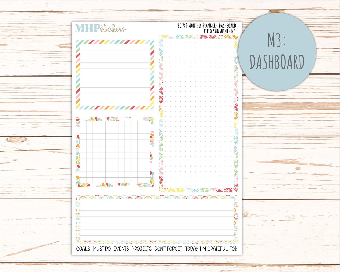 AUGUST Monthly Kit for 7x9 Erin Condren Planners. 2026 Collection "Hello Sunshine" || ECM