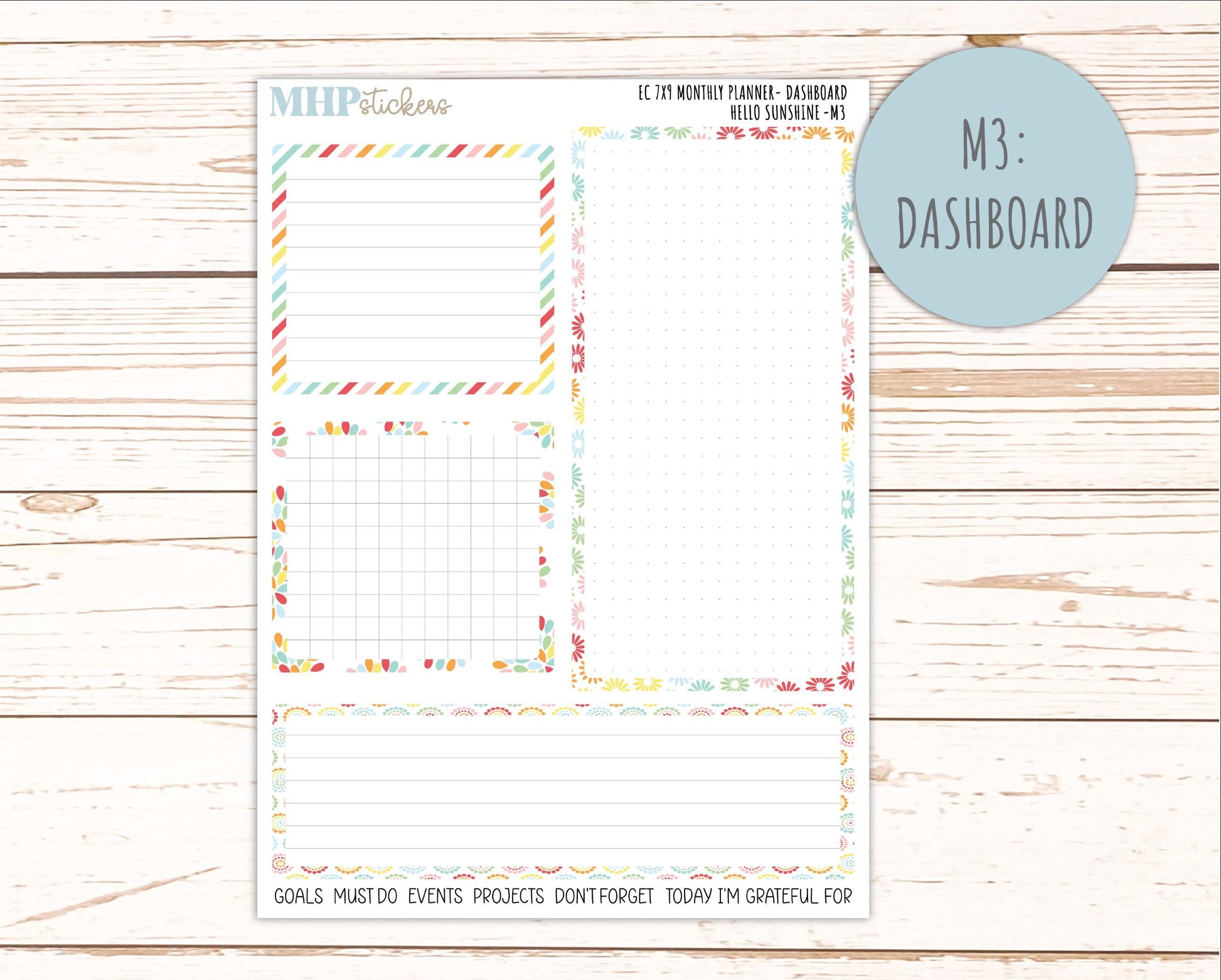 AUGUST Monthly Kit for 7x9 Erin Condren Planners. 2026 Collection "Hello Sunshine" || ECM