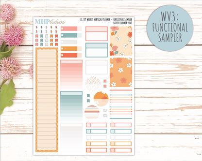 AUGUST Weekly Vertical Kits for 7x9 Erin Condren Planners. 2026 Collection "Groovy Summer" || ECWV