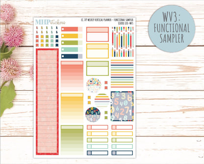 AUGUST & SEPTEMBER Weekly Vertical Kits for 7x9 Erin Condren Planners. 2026 Collection "School Life" || ECWV