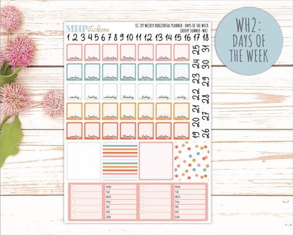AUGUST Weekly Horizontal Planning Kit for 7x9 Erin Condren Planners. 2026 Collection "Groovy Summer " || ECWH