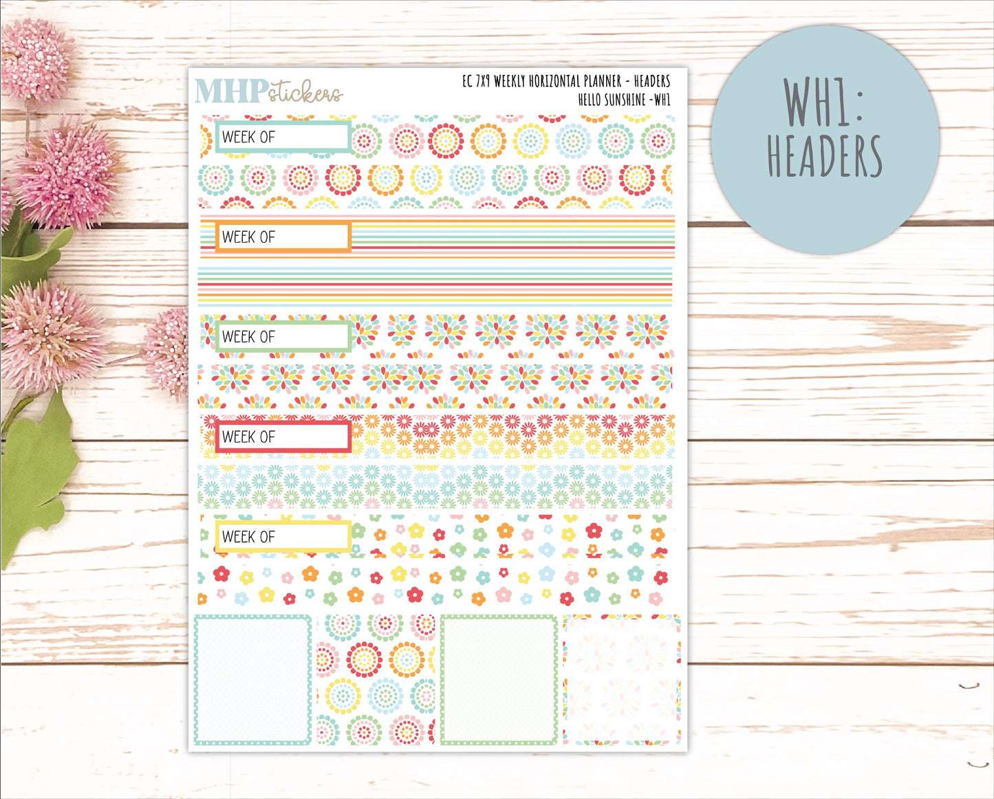 AUGUST Weekly Horizontal Planning Kit for 7x9 Erin Condren Planners. 2026 Collection "Hello Sunshine" || ECWH
