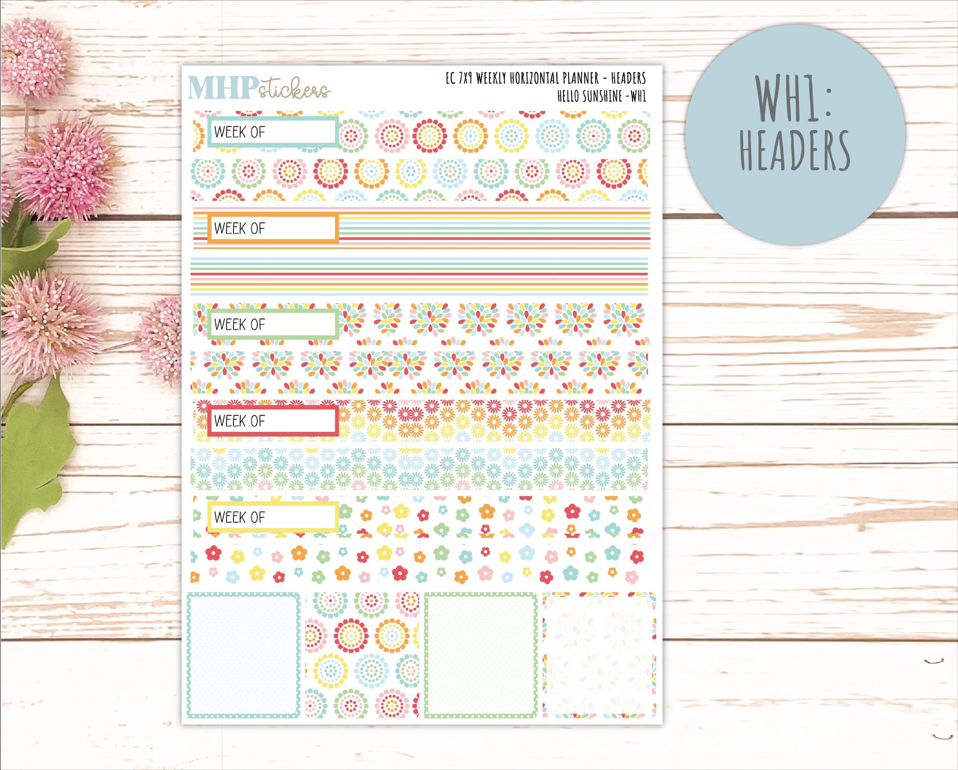 AUGUST Weekly Horizontal Planning Kit for 7x9 Erin Condren Planners. 2026 Collection "Hello Sunshine" || ECWH