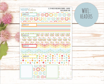AUGUST Weekly Horizontal Planning Kit for 7x9 Erin Condren Planners. 2026 Collection "Hello Sunshine" || ECWH