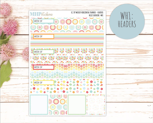 AUGUST Weekly Horizontal Planning Kit for 7x9 Erin Condren Planners. 2026 Collection "Hello Sunshine" || ECWH