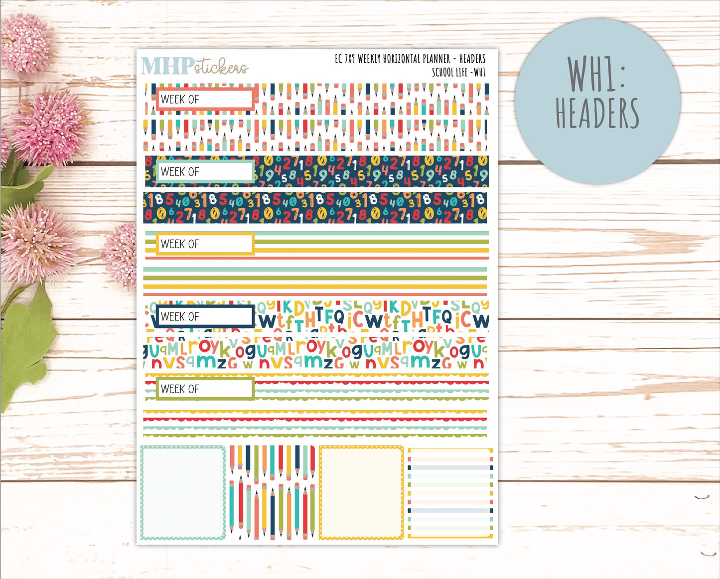 AUGUST & SEPTEMBER Weekly Horizontal Planning Kit for 7x9 Erin Condren Planners. 2026 Collection "School Life" || ECWH