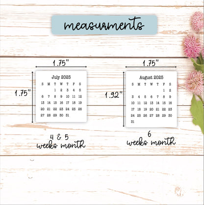Small 2026-2027 Calendar Stickers for Planners and Bullet Journals || F824
