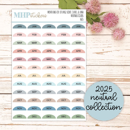 Month Tabs for Large Scout and Luna. Laurel Denise Planners || H615