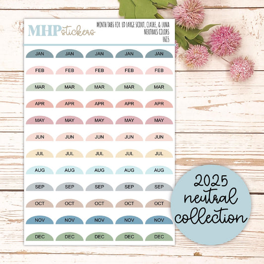 Month Tabs for Large Scout and Luna. Laurel Denise Planners || H615