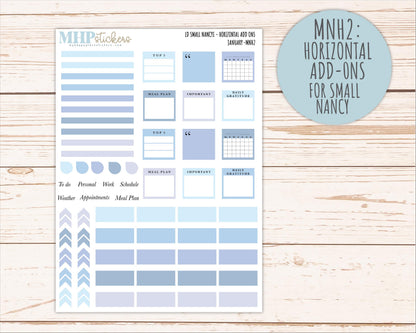 JANUARY 2026 Neutral Collection Stickers for Small Nancy & Anne. Laurel Denise Planners || MN