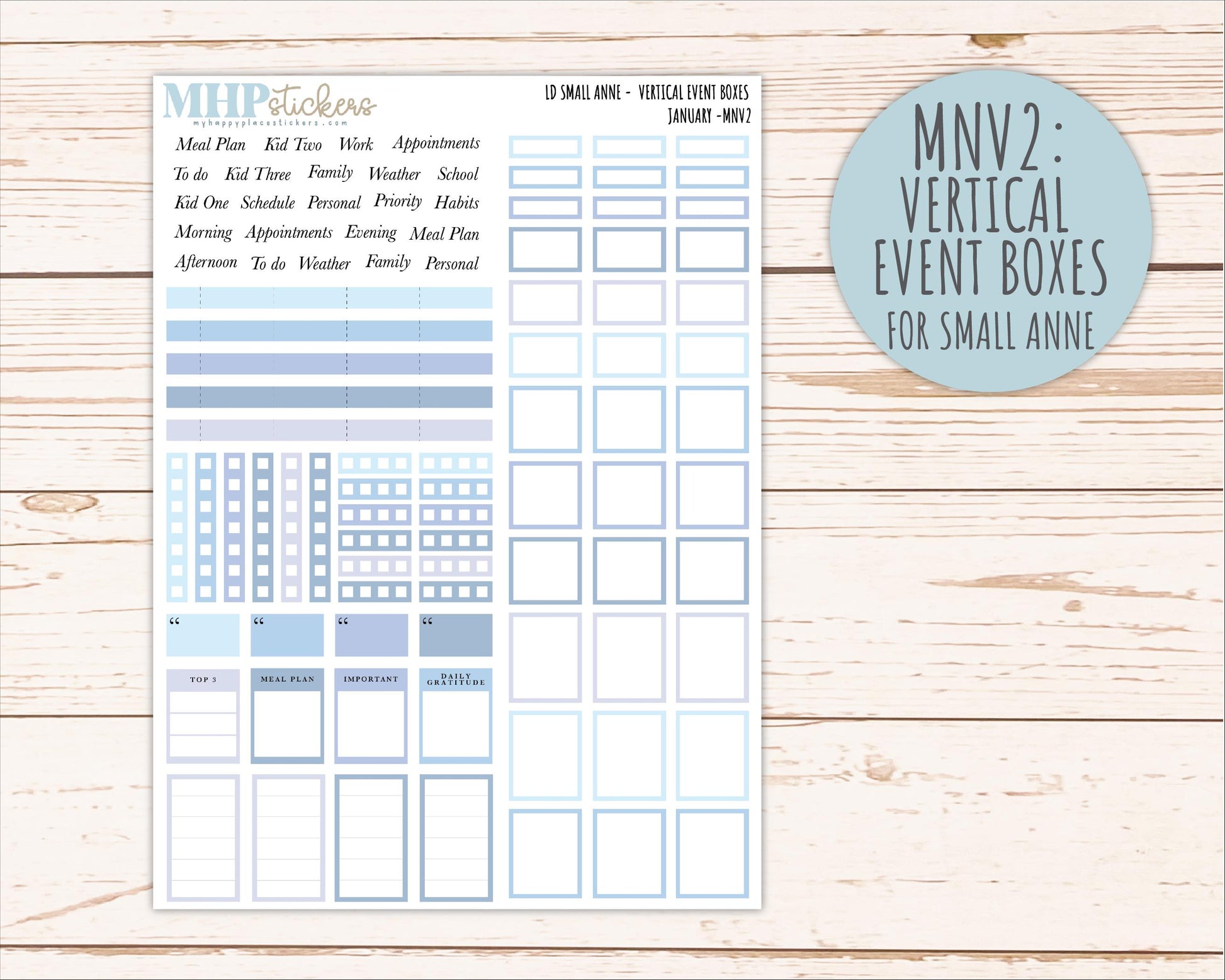 JANUARY 2026 Neutral Collection Stickers for Small Nancy & Anne. Laurel Denise Planners || MN