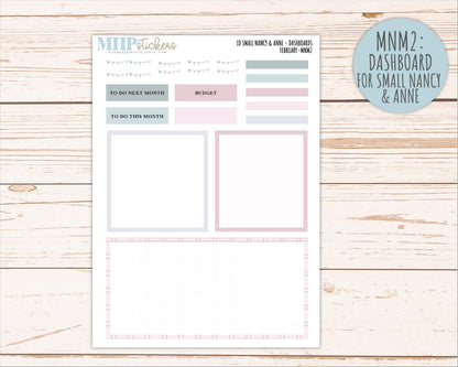FEBRUARY 2026 Neutral Collection Stickers for Small Nancy & Anne. Laurel Denise Planners || MN