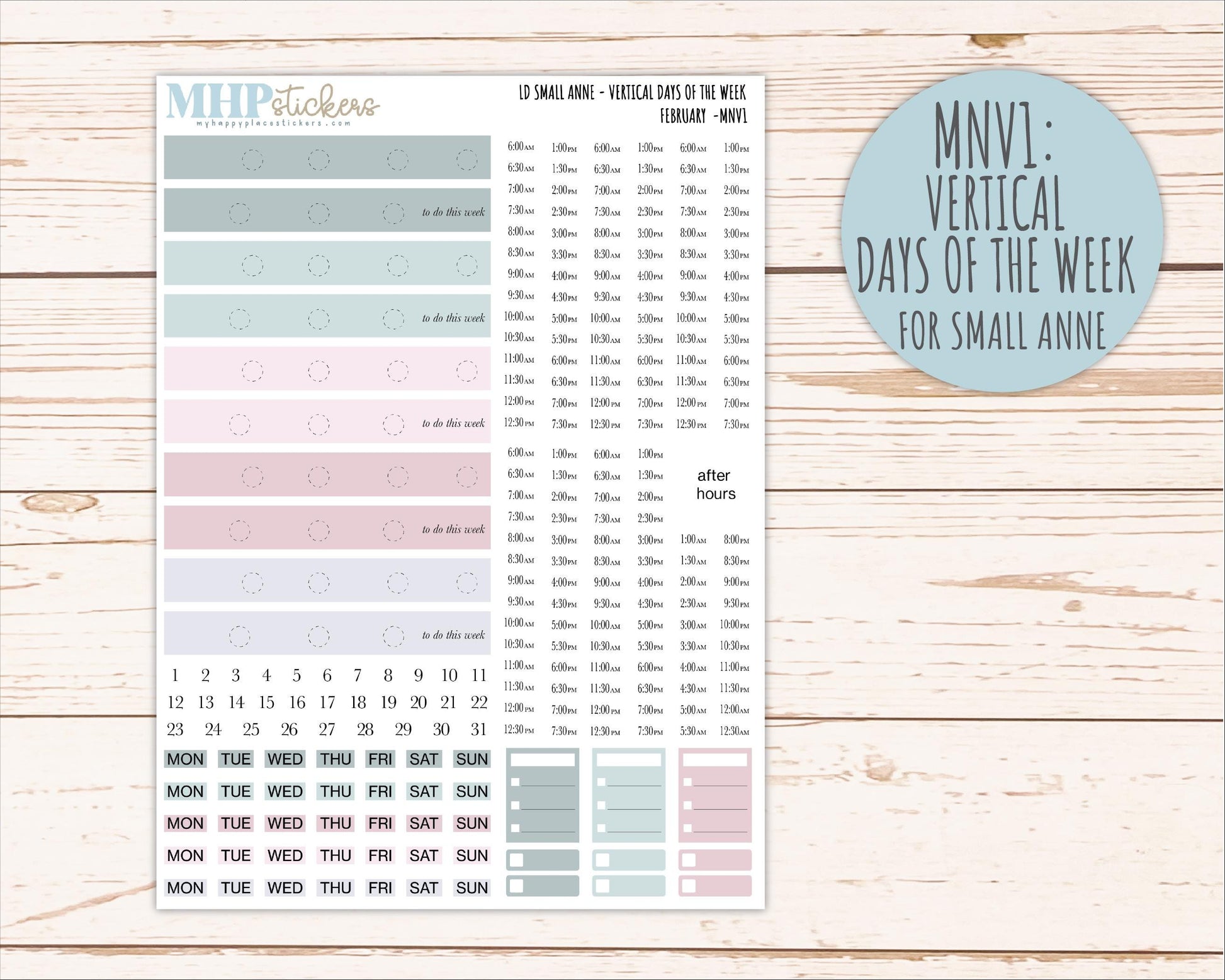 FEBRUARY 2026 Neutral Collection Stickers for Small Nancy & Anne. Laurel Denise Planners || MN
