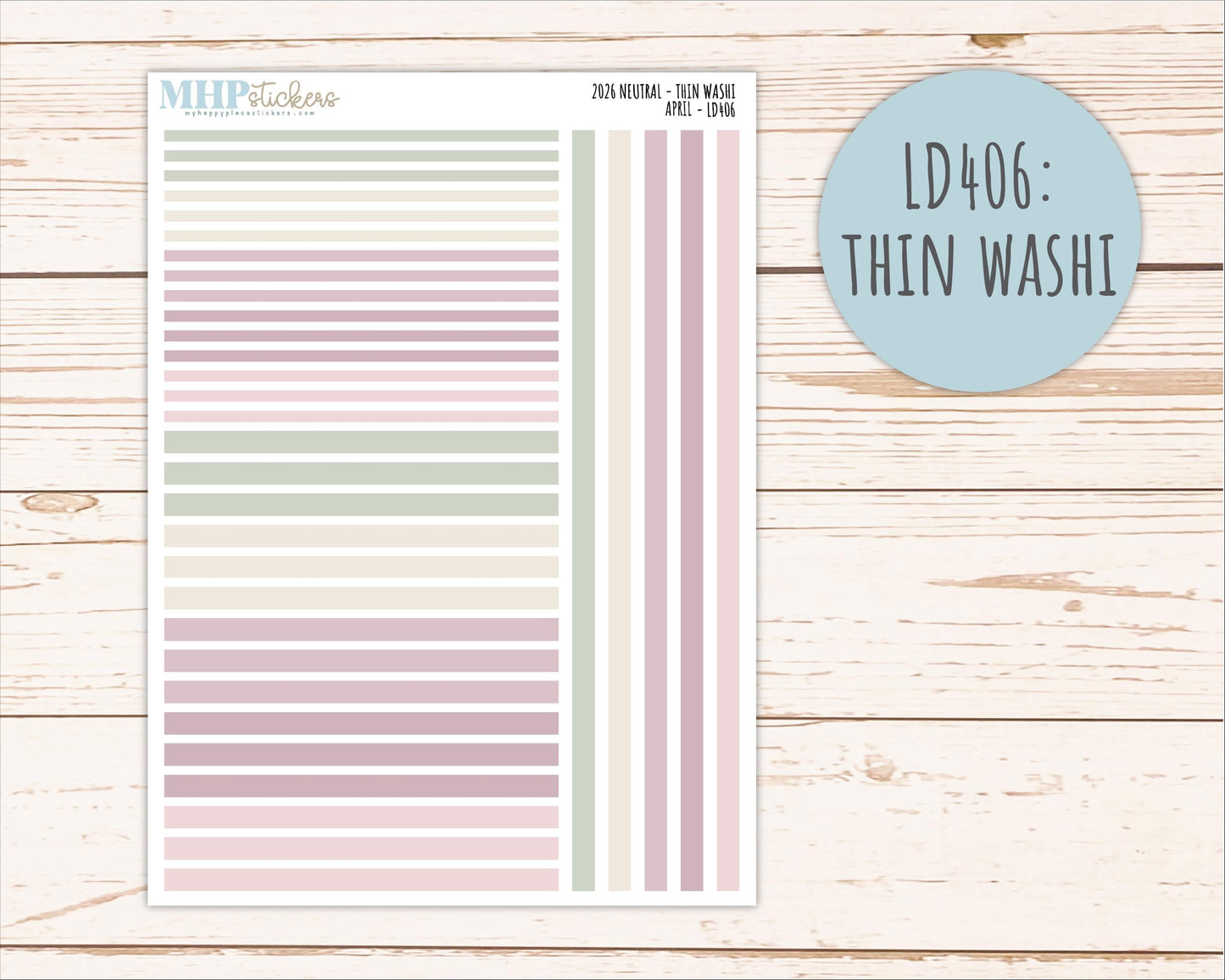 APRIL 2026 Neutral Collection Stickers for Small Nancy & Anne. Laurel Denise Planners || MN