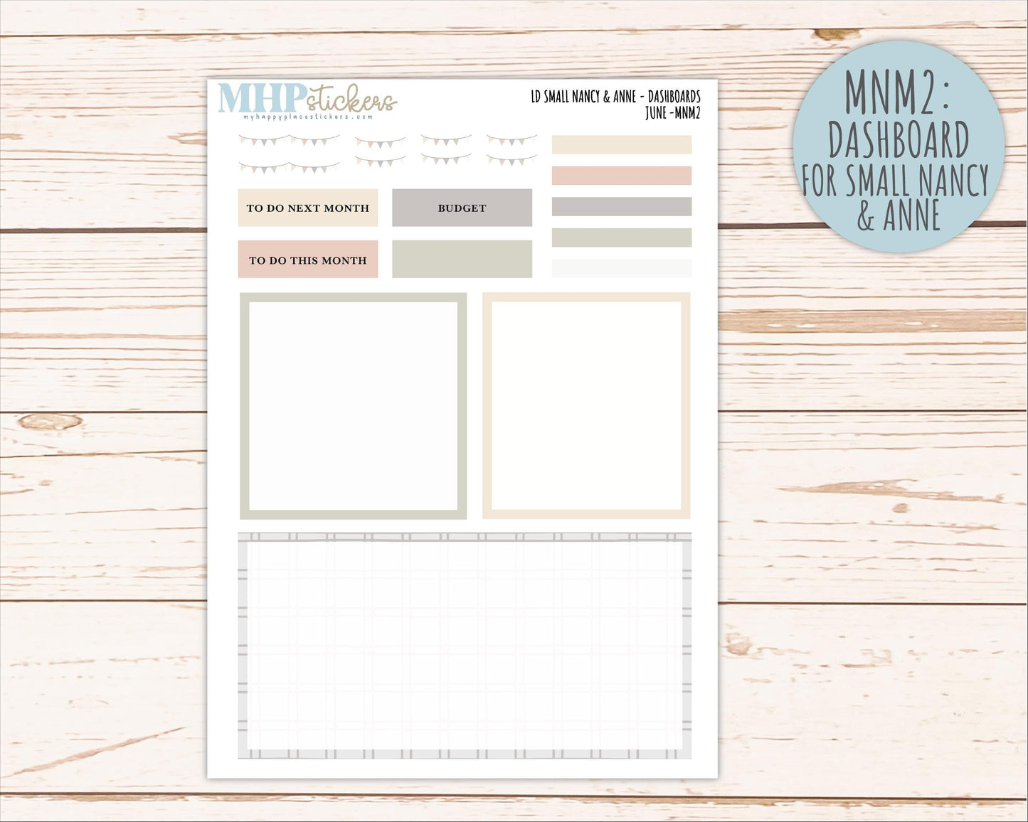 JUNE 2026 Neutral Collection Stickers for Small Nancy & Anne. Laurel Denise Planners || MN