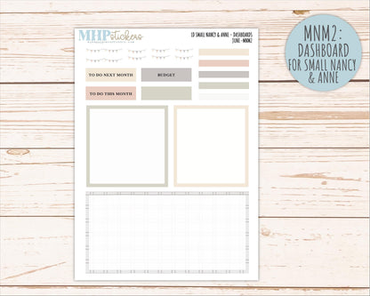 JUNE 2026 Neutral Collection Stickers for Small Nancy & Anne. Laurel Denise Planners || MN