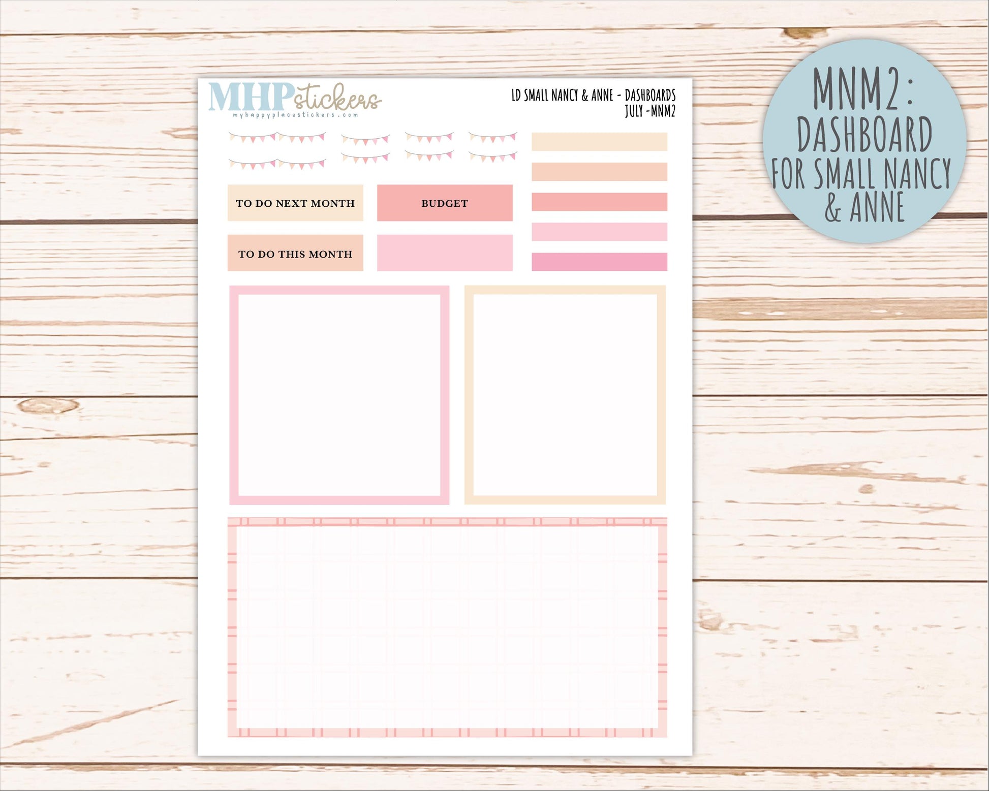 JULY 2026 Neutral Collection Stickers for Small Nancy & Anne. Laurel Denise Planners || MN