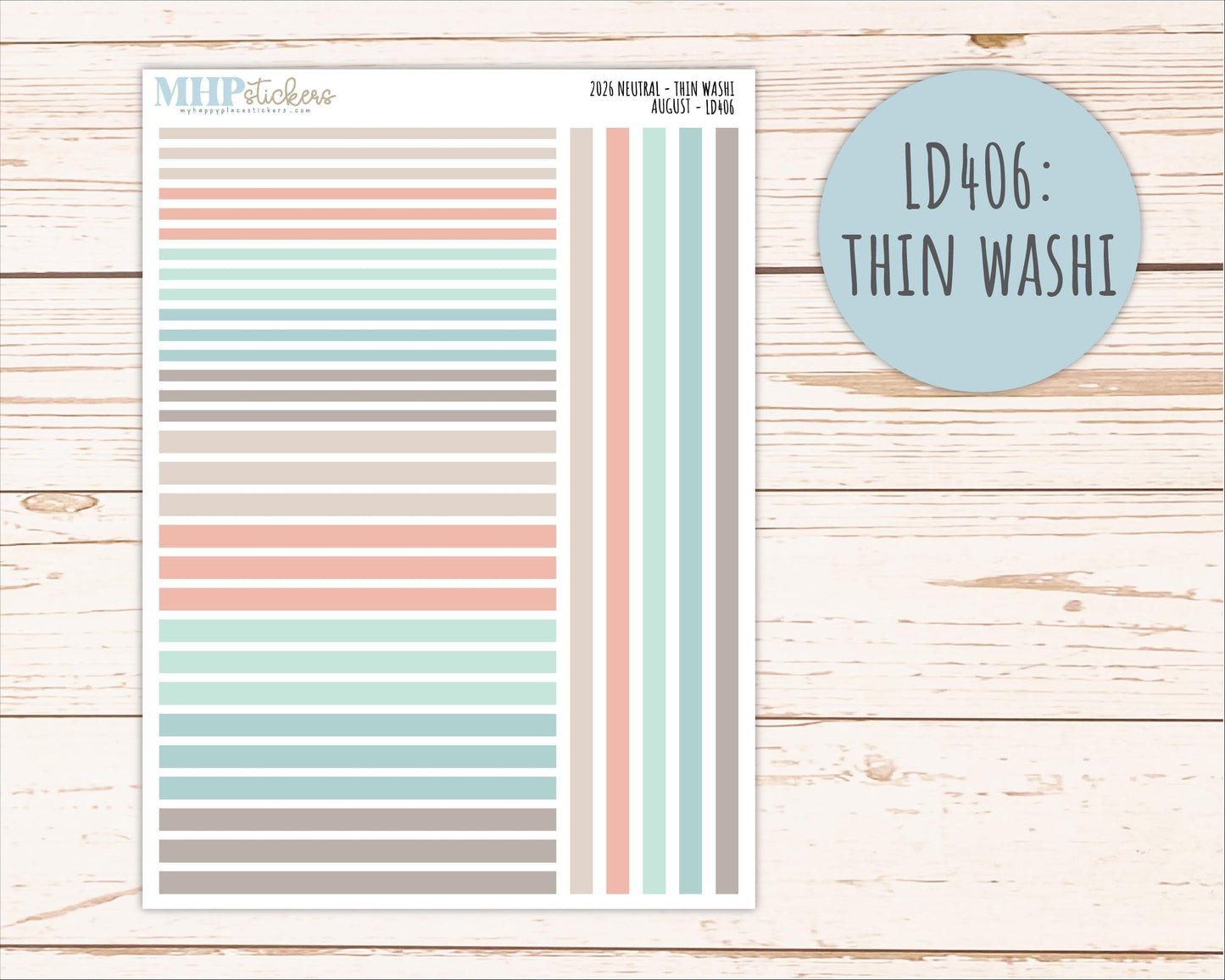 AUGUST 2026 Neutral Collection Stickers for Small Nancy & Anne. Laurel Denise Planners || MN