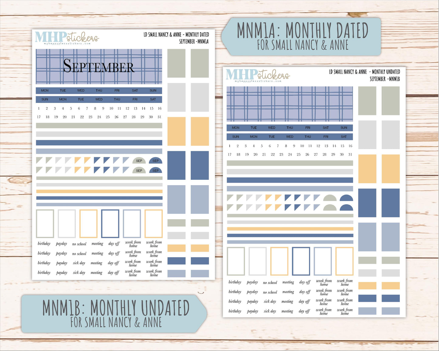 SEPTEMBER 2026 Neutral Collection Stickers for Small Nancy & Anne. Laurel Denise Planners || MN