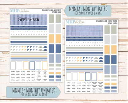SEPTEMBER 2026 Neutral Collection Stickers for Small Nancy & Anne. Laurel Denise Planners || MN