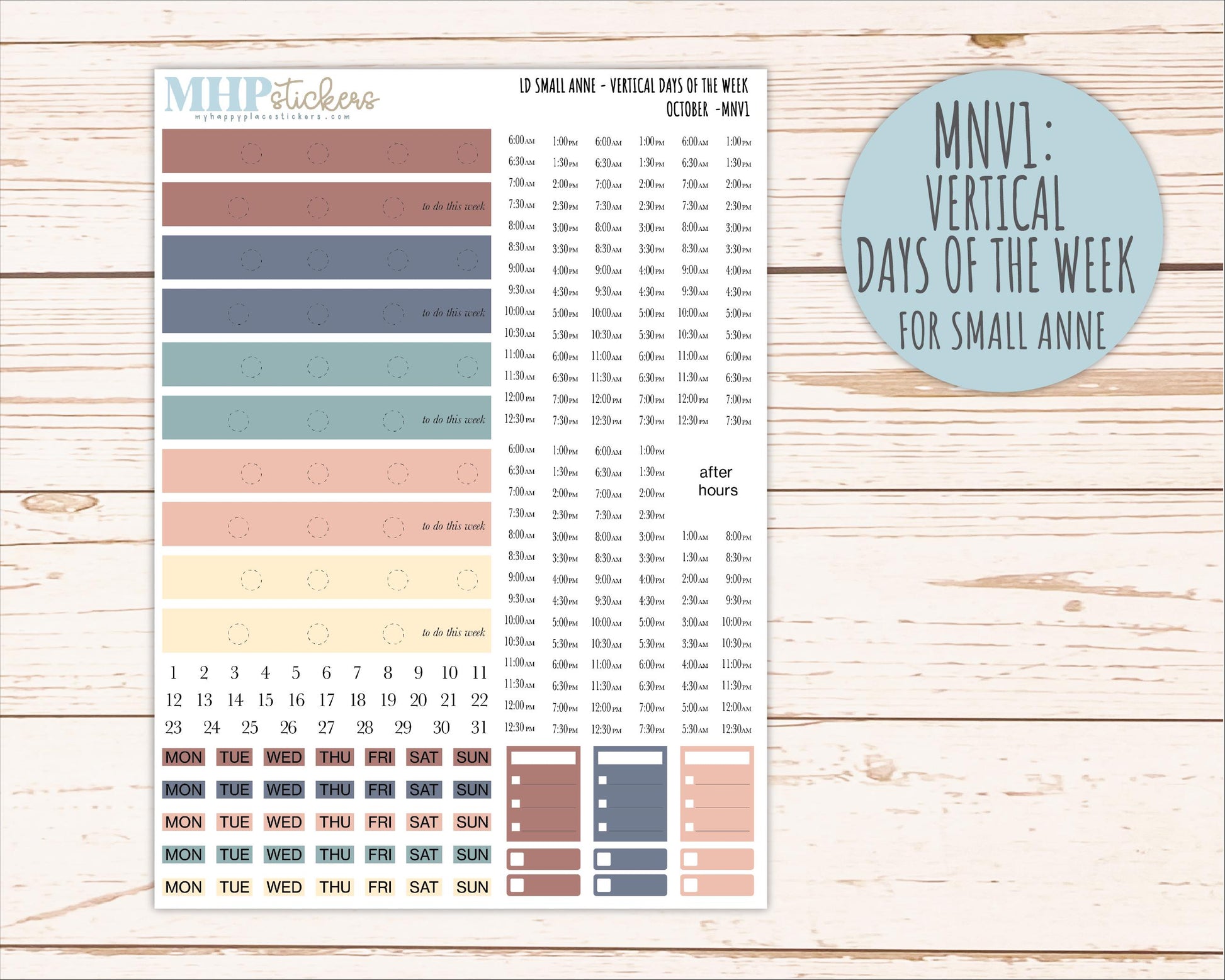 OCTOBER 2026 Neutral Collection Stickers for Small Nancy & Anne. Laurel Denise Planners || MN