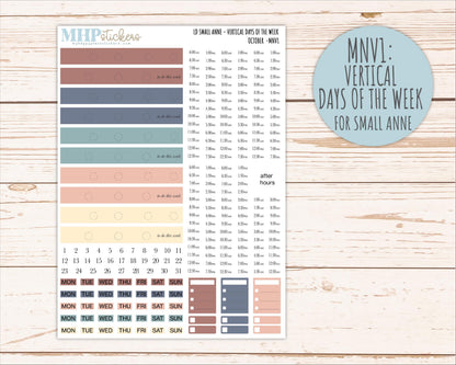 OCTOBER 2026 Neutral Collection Stickers for Small Nancy & Anne. Laurel Denise Planners || MN