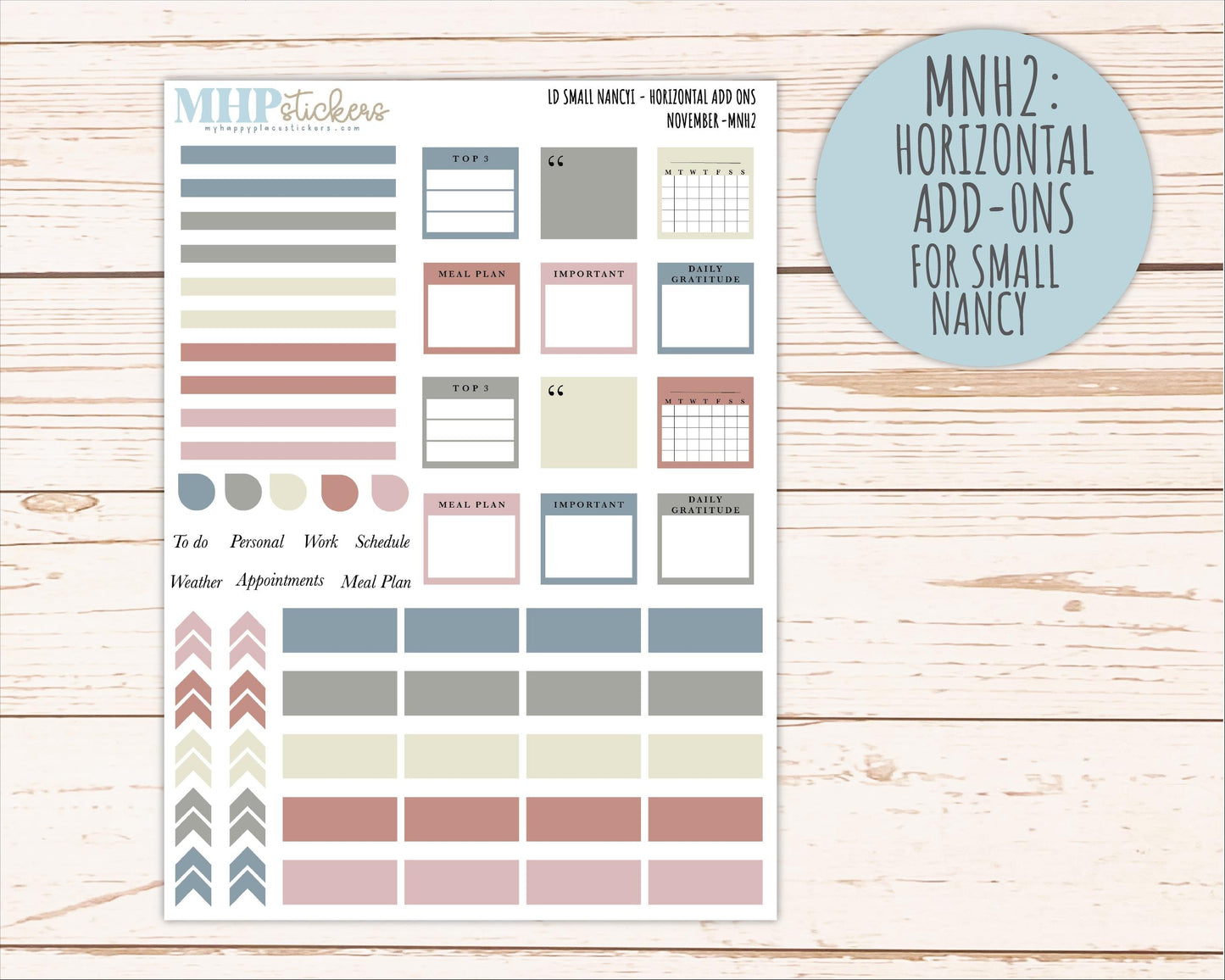 NOVEMBER 2026 Neutral Collection Stickers for Small Nancy & Anne. Laurel Denise Planners || MN