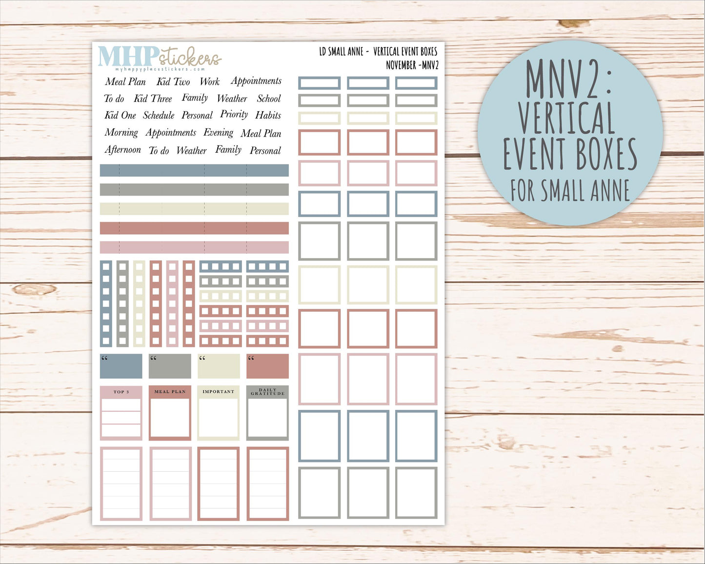 NOVEMBER 2026 Neutral Collection Stickers for Small Nancy & Anne. Laurel Denise Planners || MN