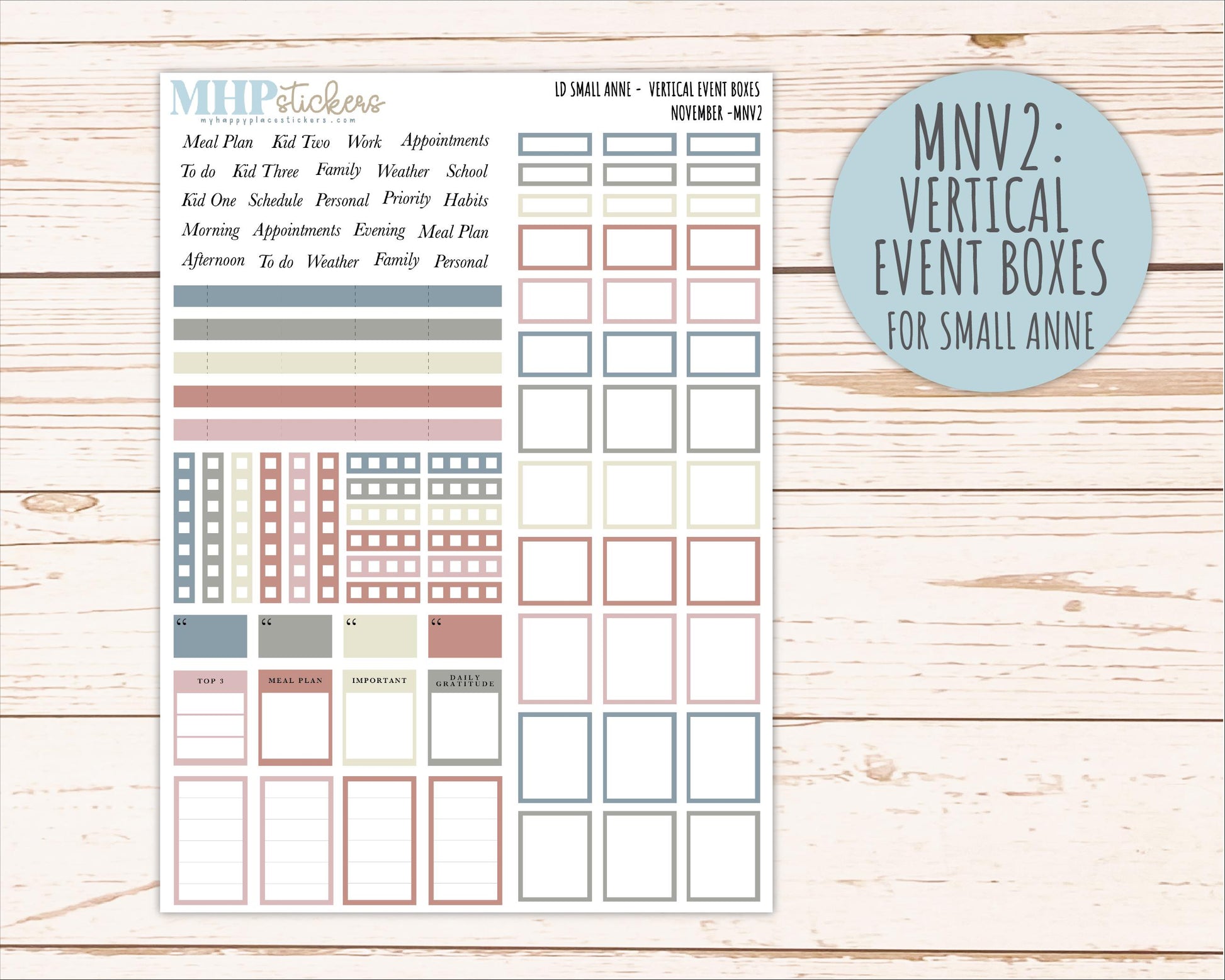 NOVEMBER 2026 Neutral Collection Stickers for Small Nancy & Anne. Laurel Denise Planners || MN