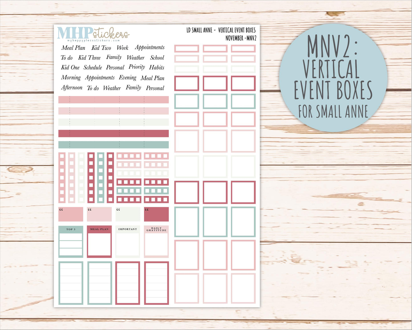 DECEMBER 2026 Neutral Collection Stickers for Small Nancy & Anne. Laurel Denise Planners || MN