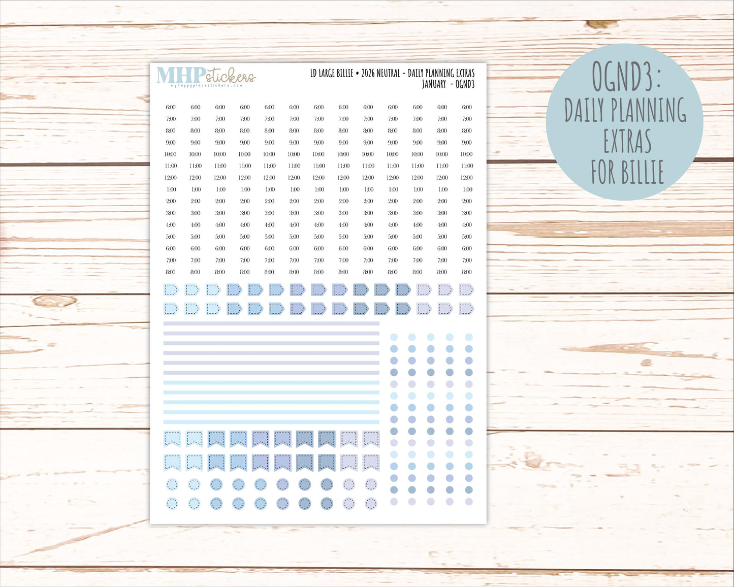 JANUARY 2026 Neutral Collection Stickers for the Large Nancy, Anne, & Billie Laurel Denise Planners || OGN