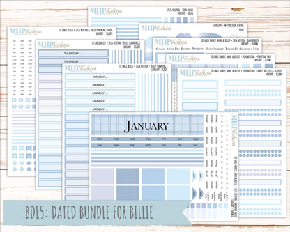 JANUARY 2026 Neutral Collection Stickers for the Large Nancy, Anne, & Billie Laurel Denise Planners || OGN