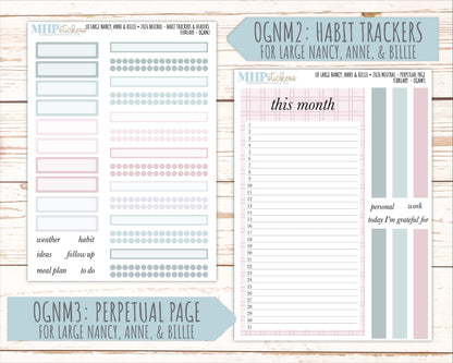 FEBRUARY 2026 Neutral Collection Stickers for the Large Nancy, Anne, & Billie Laurel Denise Planners || OGN