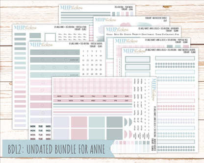 FEBRUARY 2026 Neutral Collection Stickers for the Large Nancy, Anne, & Billie Laurel Denise Planners || OGN