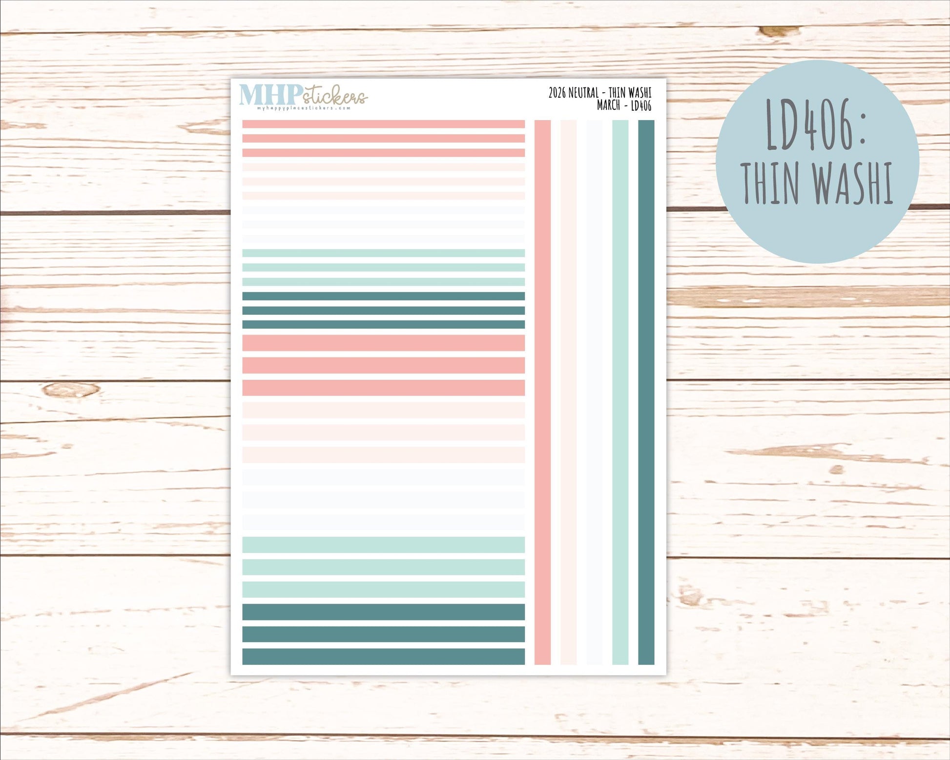 MARCH 2026 Neutral Collection Stickers for the Large Nancy, Anne, & Billie Laurel Denise Planners || OGN