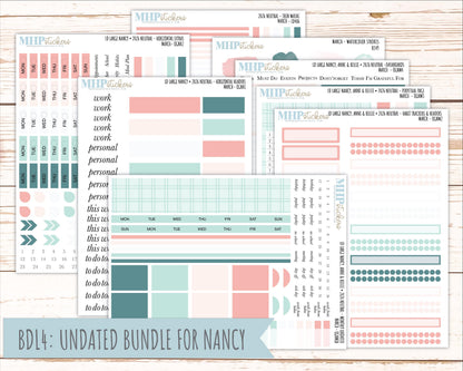 MARCH 2026 Neutral Collection Stickers for the Large Nancy, Anne, & Billie Laurel Denise Planners || OGN