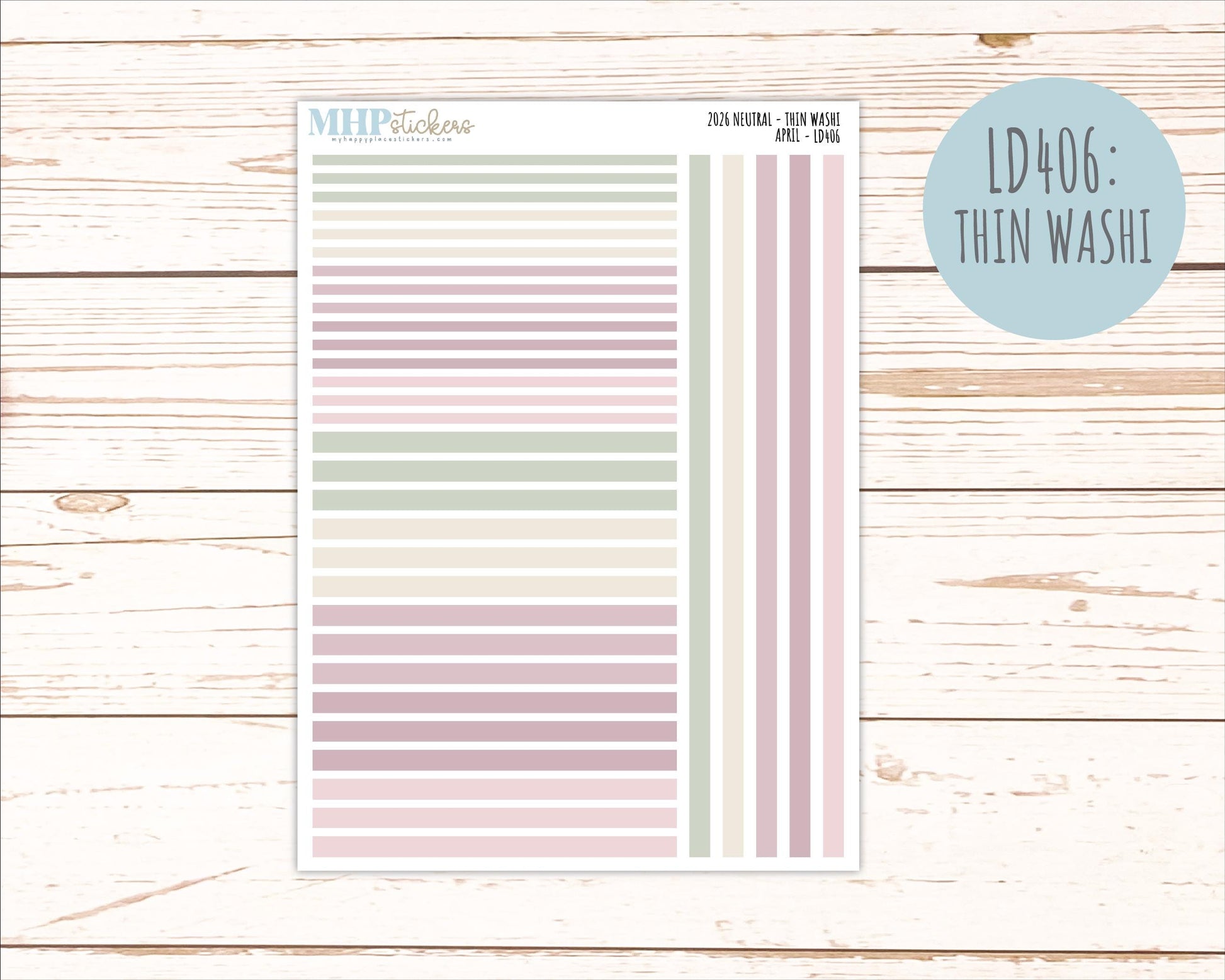 APRIL 2026 Neutral Collection Stickers for the Large Nancy, Anne, & Billie Laurel Denise Planners || OGN
