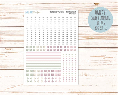 APRIL 2026 Neutral Collection Stickers for the Large Nancy, Anne, & Billie Laurel Denise Planners || OGN