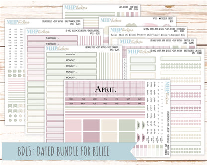 APRIL 2026 Neutral Collection Stickers for the Large Nancy, Anne, & Billie Laurel Denise Planners || OGN