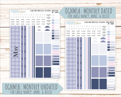 MAY 2026 Neutral Collection Stickers for the Large Nancy, Anne, & Billie Laurel Denise Planners || OGN