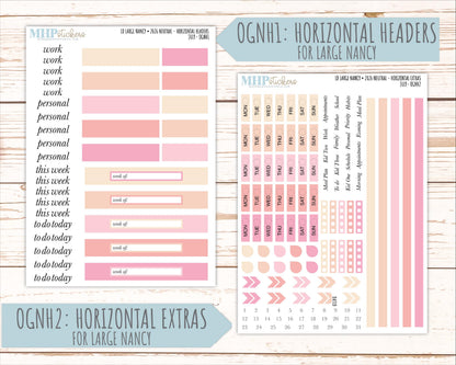 JULY 2026 Neutral Collection Stickers for the Large Nancy, Anne, & Billie Laurel Denise Planners || OGN