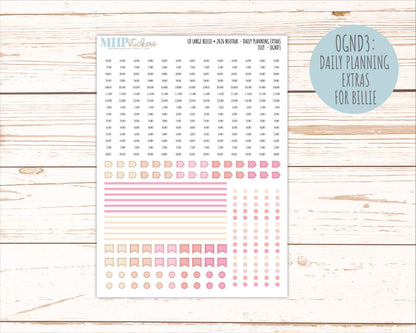 JULY 2026 Neutral Collection Stickers for the Large Nancy, Anne, & Billie Laurel Denise Planners || OGN