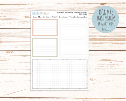 JUNE 2026 Neutral Collection Stickers for the Large Nancy, Anne, & Billie Laurel Denise Planners || OGN