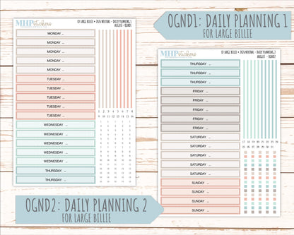 AUGUST 2026 Neutral Collection Stickers for the Large Nancy, Anne, & Billie Laurel Denise Planners || OGN