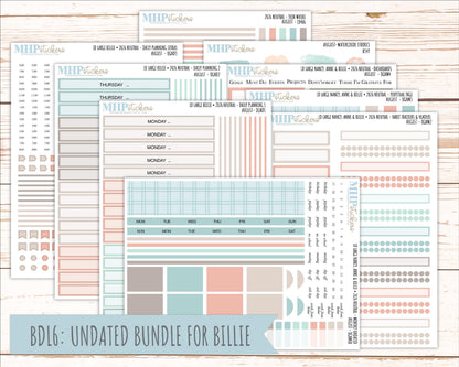 AUGUST 2026 Neutral Collection Stickers for the Large Nancy, Anne, & Billie Laurel Denise Planners || OGN