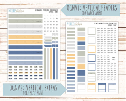 SEPTEMBER 2026 Neutral Collection Stickers for the Large Nancy, Anne, & Billie Laurel Denise Planners || OGN