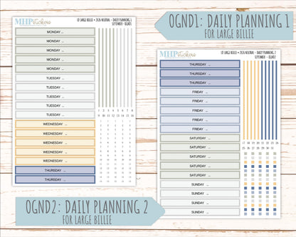 SEPTEMBER 2026 Neutral Collection Stickers for the Large Nancy, Anne, & Billie Laurel Denise Planners || OGN